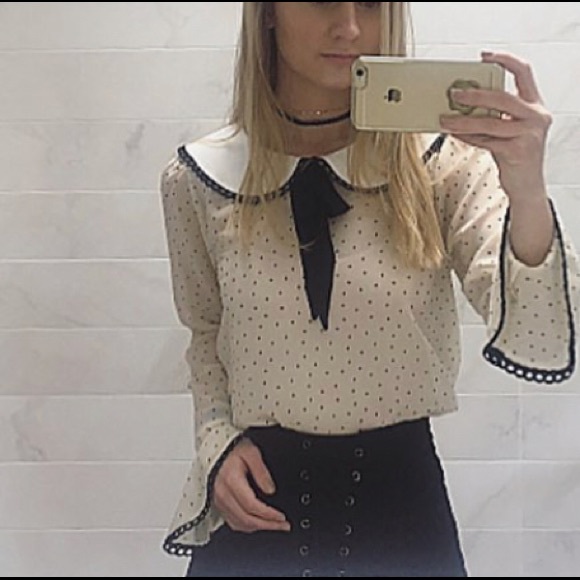 for love and lemons polka dot top